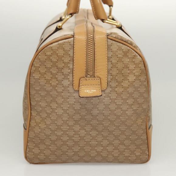 CELINE Macadam Canvas Boston Bag Pvc Leather Brown Gold - Picture 4 of 12